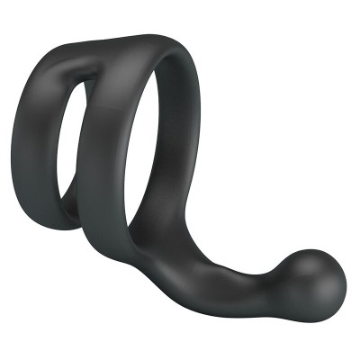 CRAZY BULL YANCY ANILLO DOBLE PARA PENE Y TESTICULOS SILICONA NEGRO