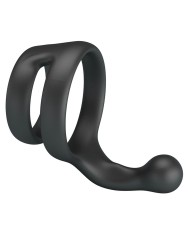 CRAZY BULL YANCY ANILLO DOBLE PARA PENE Y TESTICULOS SILICONA NEGRO