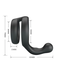 CRAZY BULL YANCY ANILLO DOBLE PARA PENE Y TESTICULOS SILICONA NEGRO