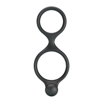 CRAZY BULL FLORIAN ANILLO DOBLE PARA PENE Y TESTICULOS SILICONA NEGRO