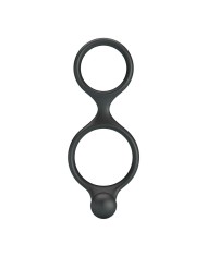 CRAZY BULL FLORIAN ANILLO DOBLE PARA PENE Y TESTICULOS SILICONA NEGRO