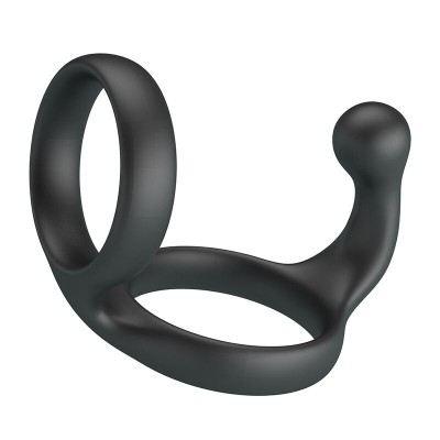 CRAZY BULL FLORIAN ANILLO DOBLE PARA PENE Y TESTICULOS SILICONA NEGRO
