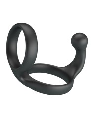 CRAZY BULL FLORIAN ANILLO DOBLE PARA PENE Y TESTICULOS SILICONA NEGRO