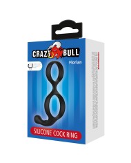 CRAZY BULL FLORIAN ANILLO DOBLE PARA PENE Y TESTICULOS SILICONA NEGRO