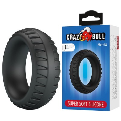 CRAZY BULL MERRITT ANILLO PARA PENE TEXTURIZADO SILICONA NEGRO