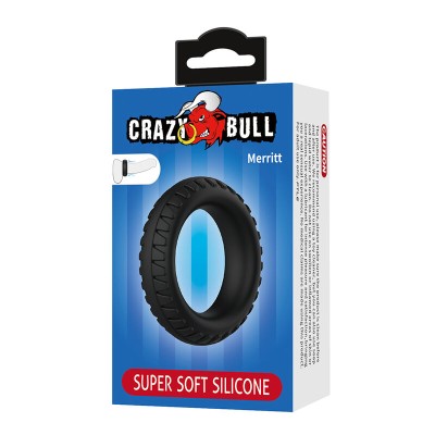 CRAZY BULL MERRITT ANILLO PARA PENE TEXTURIZADO SILICONA NEGRO