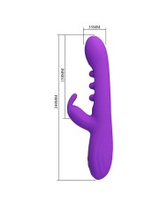 PRETTY LOVE SABIEN VIBRADOR RABBIT CON ESTIMULACION POR GOLPETEOS Y LED MORADO