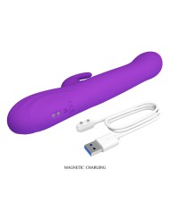 PRETTY LOVE SABIEN VIBRADOR RABBIT CON ESTIMULACION POR GOLPETEOS Y LED MORADO