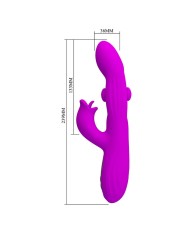 PRETTY LOVE YALANDA VIBRADOR RABBIT OSCILANTE CON PANTALLA LED MORADO