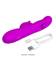 PRETTY LOVE YALANDA VIBRADOR RABBIT OSCILANTE CON PANTALLA LED MORADO