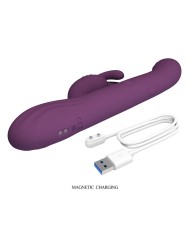 PRETTY LOVE DEE VIBRADOR RABBIT MULTIFUNCION OSCILANTE Y PERCUTOR MORADO