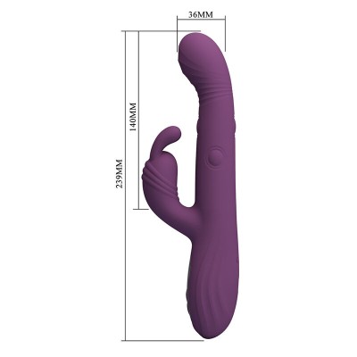 PRETTY LOVE DEE VIBRADOR RABBIT MULTIFUNCION OSCILANTE Y PERCUTOR MORADO