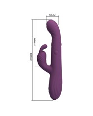 PRETTY LOVE DEE VIBRADOR RABBIT MULTIFUNCION OSCILANTE Y PERCUTOR MORADO