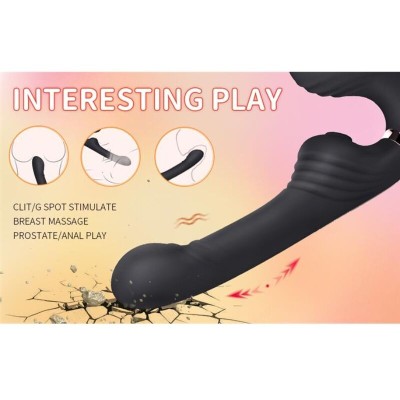 NALONE ALLOW VIBRADOR DOBLE CON ROTACION Y EMPUJE NEGRO