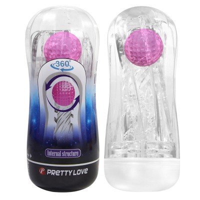 PRETTY LOVE MASTURBADOR CUP 360º TEXTURIZADO TRANSPARENTE
