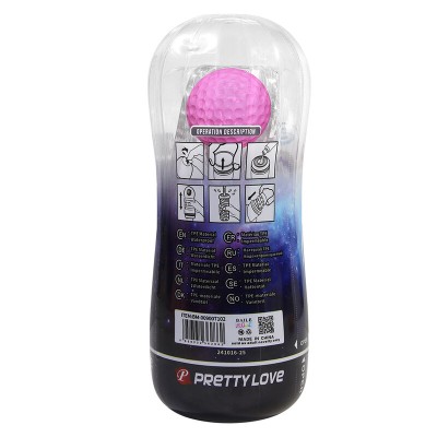 PRETTY LOVE MASTURBADOR CUP 360º TEXTURIZADO TRANSPARENTE
