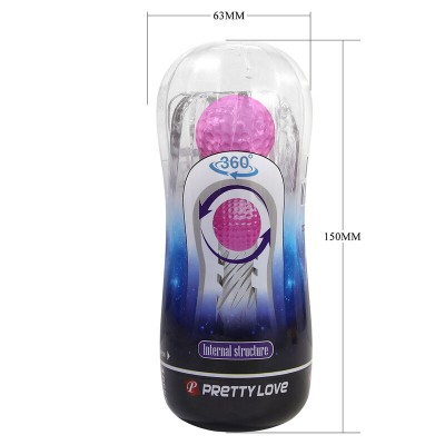 PRETTY LOVE MASTURBADOR CUP 360º TEXTURIZADO TRANSPARENTE