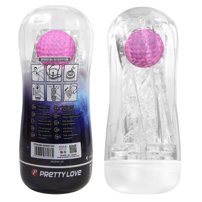 PRETTY LOVE MASTURBADOR CUP 360º TEXTURIZADO TRANSPARENTE