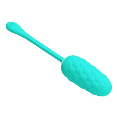 PRETTY LOVE HUEVO VIBRADOR CON TEXTURA MARINA RECARGABLE VERDE AGUA