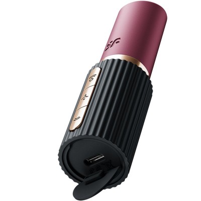 SATISFYER DEEP KISS ESTIMULADOR CLITORIS POR ONDAS GRANATE NEGRO