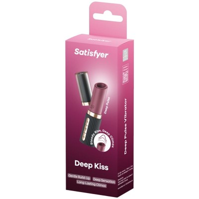 SATISFYER DEEP KISS ESTIMULADOR CLITORIS POR ONDAS GRANATE NEGRO