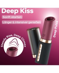 SATISFYER DEEP KISS ESTIMULADOR CLITORIS POR ONDAS GRANATE NEGRO