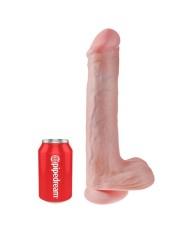 KING COCK DILDO REALISTA CON TESTICULOS Y VENTOSA 38 CM COLOR NATURAL