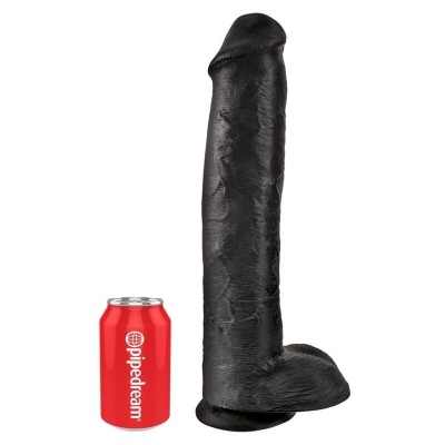 KING COCK DILDO REALISTA CON TESTICULOS 38 CM COLOR NEGRO
