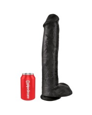 KING COCK DILDO REALISTA CON TESTICULOS 38 CM COLOR NEGRO