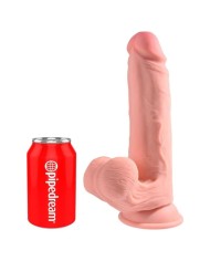 KING COCK PLUS DILDO REALISTA TRIPLE DENSIDAD CON TESTICULOS OSCILANTES 23 CM COLOR NATURAL