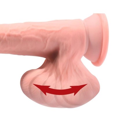 KING COCK PLUS DILDO REALISTA TRIPLE DENSIDAD CON TESTICULOS OSCILANTES 23 CM COLOR NATURAL