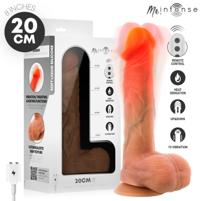 MR INTENSE LOGAN DILDO VIBRADOR SILICONA CON EFECTO CALOR Y CONTROL REMOTO 20 CM O 41 CM