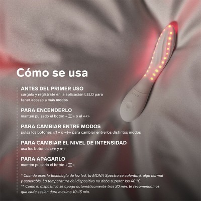 LELO MONA SPECTRA MASAJEADOR INTIMO CON LUZ ROJA RECARGABLE APP CONTROL