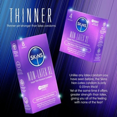 SKINS PRESERVATIVOS SIN LATEX XL PACK 4