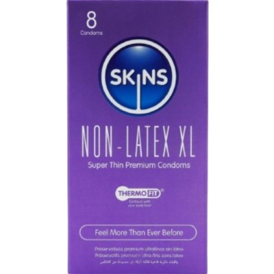 SKINS PRESERVATIVOS SIN LATEX XL PACK 8
