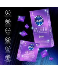SKINS PRESERVATIVOS SIN LATEX XL PACK 8