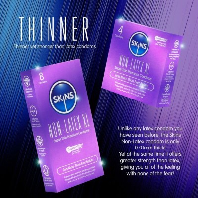 SKINS PRESERVATIVOS SIN LATEX XL PACK 8