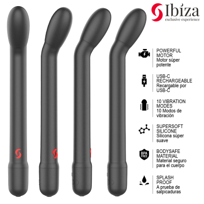 IBIZA VIBRADOR DE PUNTO G CON VIBRACION NEGRO
