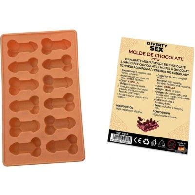 DIABLO PICANTE MOLDE CHOCOLATE 12 PENES SILICONA PARA COLGAR VAINILLA