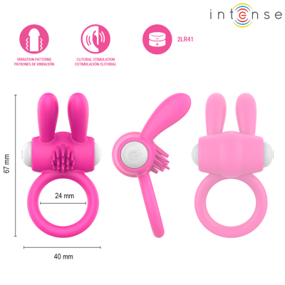INTENSE HOPPS ANILLO PARA PENE VIBRADOR CON ESTIMULACION CLITORIANA ROSA