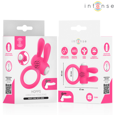 INTENSE HOPPS ANILLO PARA PENE VIBRADOR CON ESTIMULACION CLITORIANA ROSA