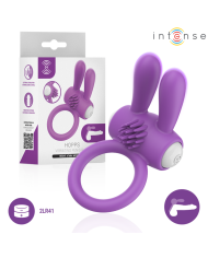 INTENSE HOPPS ANILLO PARA PENE VIBRADOR CON ESTIMULACION CLITORIANA MORADO