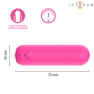 INTENSE JUDY BALA VIBRADORA RECARGABLE CON CONTROL REMOTO ROSA
