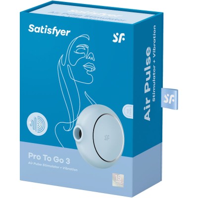 SATISFYER PRO TO GO 3 ESTIMULADOR Y VIBRADOR DOBLE AZUL