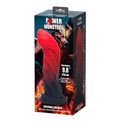 POWER MONSTERS INFERNAL GOLIATH DILDO BICOLOR 25 CM O 6 CM