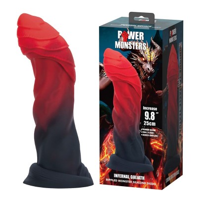 POWER MONSTERS INFERNAL GOLIATH DILDO BICOLOR 25 CM O 6 CM