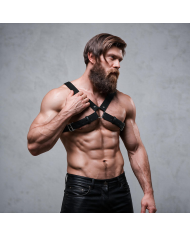 FETISH SUBMISSIVE ATTITUDE ARNES BULLDOG AJUSTABLE ECOPIEL PECHO CRUZADO HOMBRE