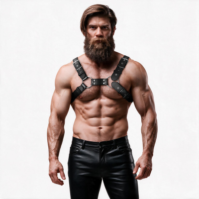 FETISH SUBMISSIVE ATTITUDE ARNES BULLDOG AJUSTABLE ECOPIEL PECHO HOMBRE