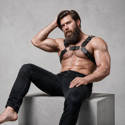 FETISH SUBMISSIVE ATTITUDE ARNES BULLDOG AJUSTABLE ECOPIEL PECHO HOMBRE