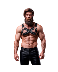 FETISH SUBMISSIVE ATTITUDE ARNES BULLDOG AJUSTABLE NEOPRENO PECHO CRUZADO CON CREMALLERAS HOMBRE